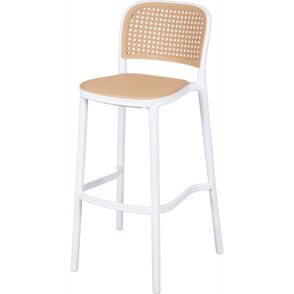 Banqueta Amis Palha Sextavada com Estrutura Polipropileno Branco 104 cm - 74410