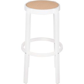 Banqueta Fitz Alta Palha Bege com Estrutura Polipropileno Branco 75 cm - 74412