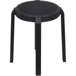 Banqueta Fitz Baixa Palha Preta com Estrutura Polipropileno Preto 44 cm - 74415