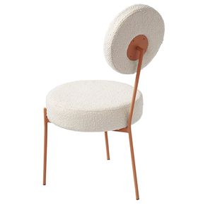 Cadeira Malmo Bouclé Base Aço Carbono Terracota - 74436