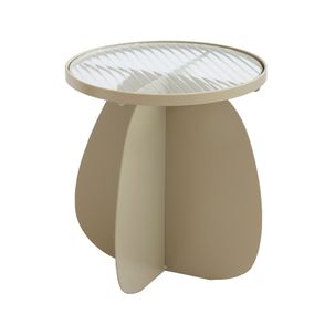 Mesa de Apoio Carambola Baixa Base Aço Carbono Taupe - 74452