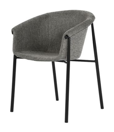 Cadeira Marina Tecido Cinza com Base em Metal Preta - 74423