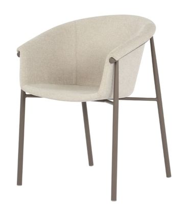 Cadeira Marina Tecido Off White com Base em Metal Areia - 74424