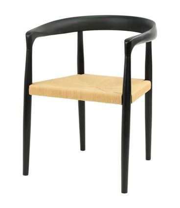 Cadeira Juliana Trama Corda Natural com Estrutura Madeira Elmo Preta - 74449