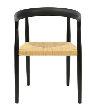 Cadeira Juliana Trama Corda Natural com Estrutura Madeira Elmo Preta - 74449