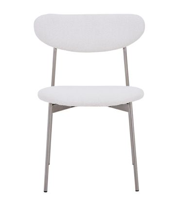 Cadeira Natalia Estofada Boucle Off White com Base Aco Champagne - 74454