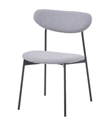 Cadeira Natalia Estofada Tecido Cinza com Base Aco Preto - 74455