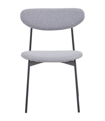 Cadeira Natalia Estofada Tecido Cinza com Base Aco Preto - 74455