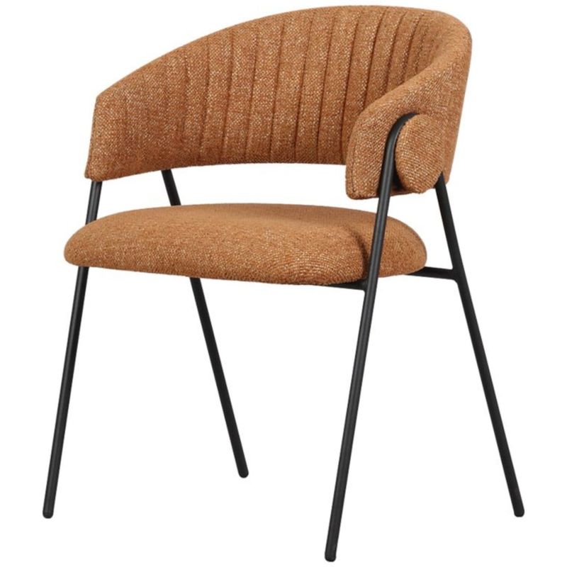 CadeiraEstelaEstofadaTecidoDamascocomBaseemAcoPreta74458