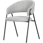 CadeiraEstelaEstofadaTecidoCinzacomBaseemAcoPreta74463