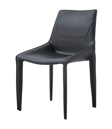 Cadeira Sienna em Courino cor Preto Estrutura Metal - 74467
