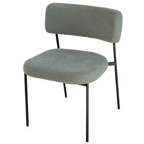 Cadeira Slim Sarja Sálvia Base Aço Carbono Preto - 74479