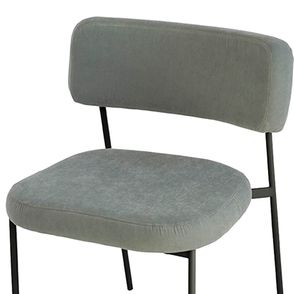 Cadeira Slim Sarja Sálvia Base Aço Carbono Preto - 74479