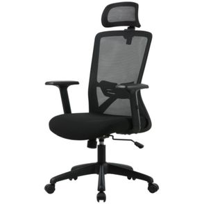 Cadeira Office Dallas Tela Mesh Preta com Apoio de Cabeça e Base Preta - 74523