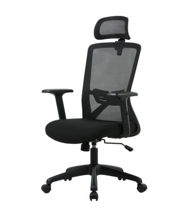 Cadeira Office Dallas Tela Mesh Preta com Apoio de Cabeça e Base Preta - 74523