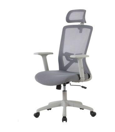 Cadeira Office Dallas Tela Mesh Cinza com Apoio de Cabeça e Base Cinza - 74524