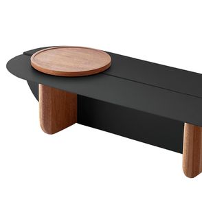 Mesa de Centro Grão Aço Carbono Preto Cumaru Amarelo - 74670