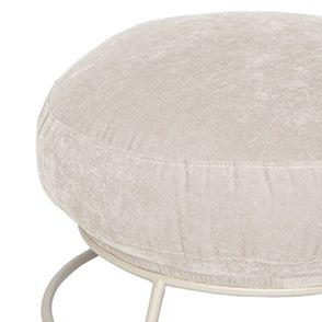 Puff Disk Sarja Linho Base Aço Taupe 60cm - 74741