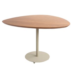 Mesa Jantar Orgânica Média Aço Taupe Tampo Cumaru Amarelo 120cm - 73847