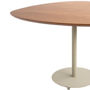 Mesa Jantar Orgânica Média Aço Taupe Tampo Cumaru Amarelo 120cm - 73847