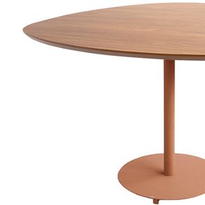 Mesa Jantar Orgânica Média Aço Terracota Tampo Cumaru Amarelo 120cm - 74781