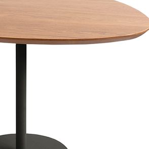 Mesa Jantar Orgânica Pequena Aço Preto Tampo Cumaru Amarelo 98cm - 74783