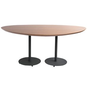 Mesa Jantar Orgânica Grande Aço Preto Tampo Cumaru Amarelo 180cm - 74786