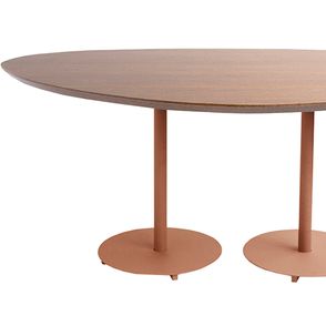 Mesa Jantar Orgânica Grande Aço Terracota Tampo Cumaru Amarelo 180cm - 74787