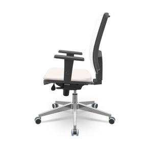 Cadeira Brizza Presidente Tela Assento Vinil Eco Branco Base Aluminio Regulagem Slider - 74827