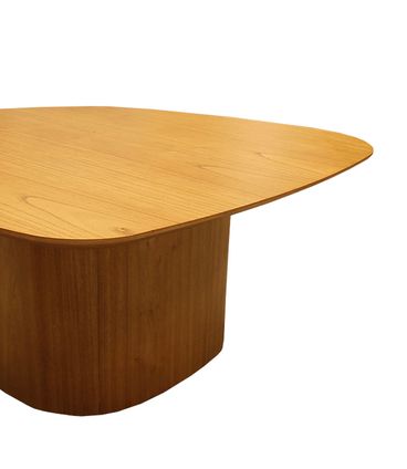 Mesa Centro Stone Alta Tampo e Base Amêndoa Suave 90cm - 72959