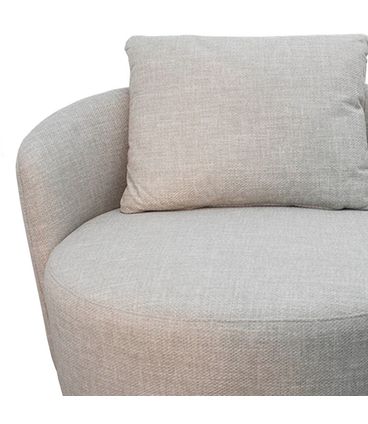 Poltrona Spin Giratória Linho Cinza com Almofada - 74813