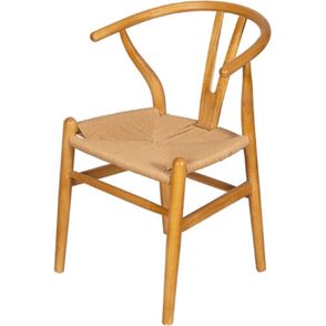 Cadeira Valentina Wishbone Palha Base Madeira Clara - 71486