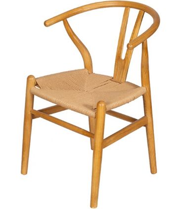 Cadeira Valentina Wishbone Palha Base Madeira Clara - 71486