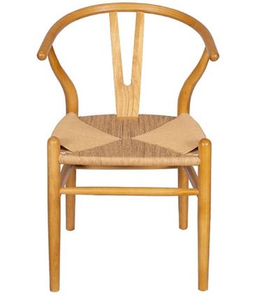 Cadeira Valentina Wishbone Palha Base Madeira Clara - 71486