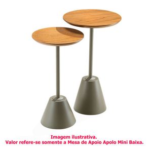 Mesa de Apoio Baixa Apolo Mini Amêndoa Suave Base Bronze Light - 74839