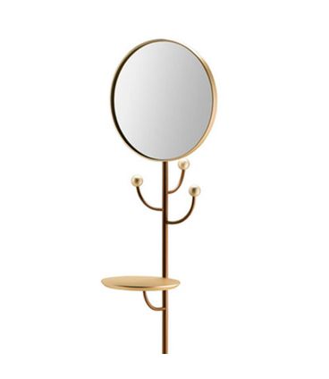 Cabideiro Ekko II Espelho e Mesa Cappuccino Base Bronze 181cm - 75116