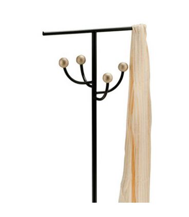 Cabideiro Ekko Preto Fosco Base Bronze Light Metalizado 165cm - 75111