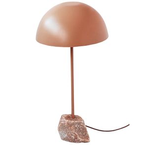Luminária de Mesa Terracota Base Pedra Jaspe - 75475