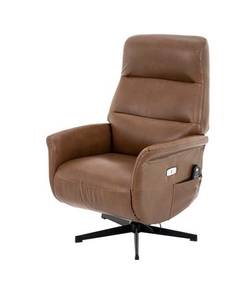 Poltrona de Massagem Michigan Corino Marrom Base Preta - 75512