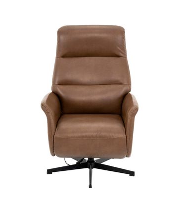 Poltrona de Massagem Michigan Corino Marrom Base Preta - 75512