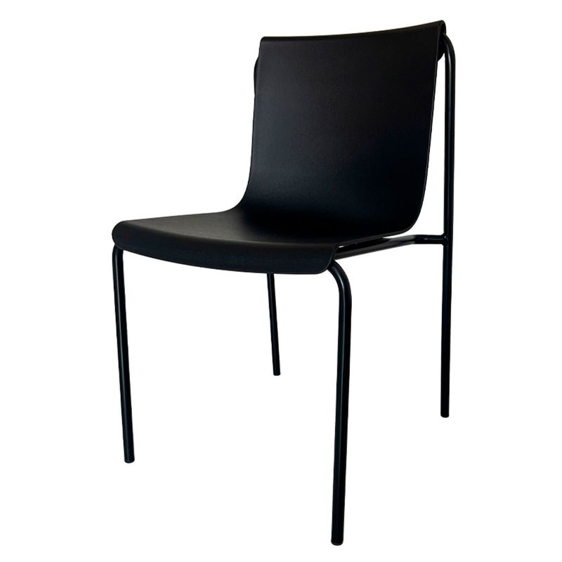 Kit04CadeirasIrisPolipropilenoPretoBaseAcoPreta75582