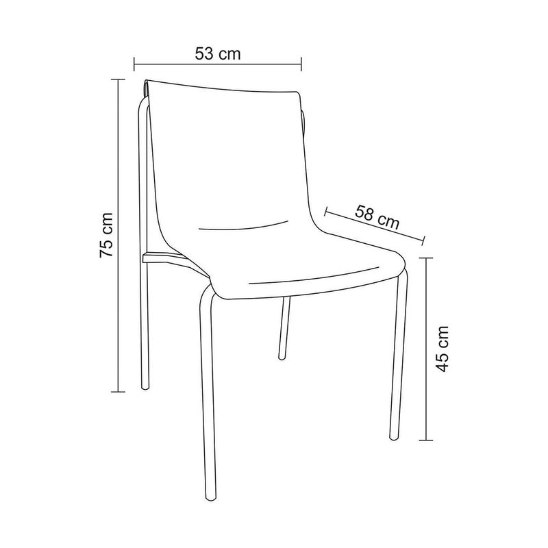 Kit04CadeirasIrisPolipropilenoPretoBaseAcoPreta75582