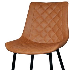 Cadeira Canti Estofada Corino Caramelo Base Preta - 75587