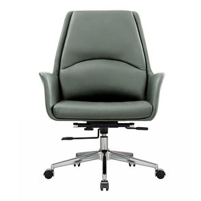 Cadeira Atlanta Office Diretor Giratória Corino Cinza Base Aço Cromado - 75633