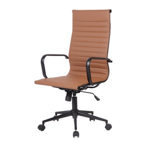 Cadeira Office Sevilha Alta Couríssimo Marrom Escuro Aço Preto - 75661