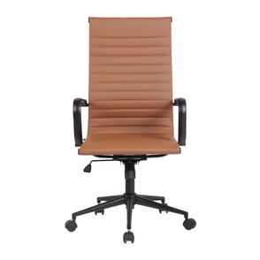 Cadeira Office Sevilha Alta Couríssimo Marrom Escuro Aço Preto - 75661