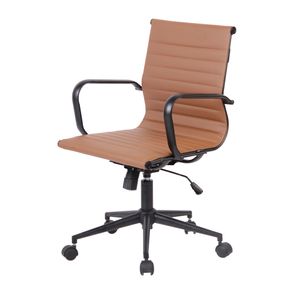 Cadeira Office Sevilha Couríssimo Marrom Escuro Base Aço Preto - 75663