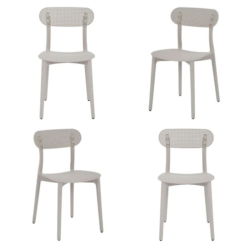 Kit04CadeirasVertePolipropilenoBambu75667