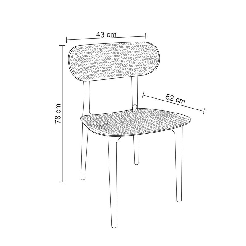 Kit04CadeirasVertePolipropilenoBambu75667