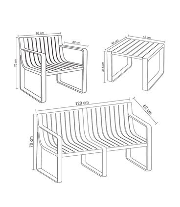 Conjunto Sofá Verte Eco 5 Peças Polipropileno Bambu - 75685